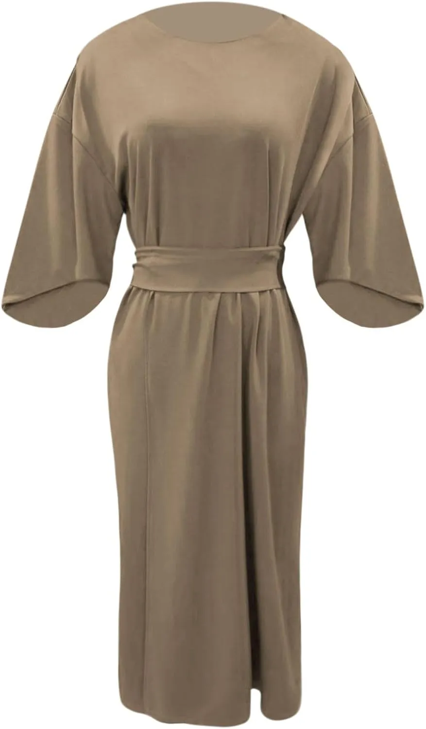 2025 Dresses for Women Elegant Classy 3/4 Lantern Sleeve Solid Color High Waist A Line Flowy Formal Evening Gowns Dress