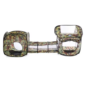 3pcs/Set Kids Play Tent Crawling Tunnel Foldable Camouflage Children Tent House Toys Portable Tunnel Game Toy