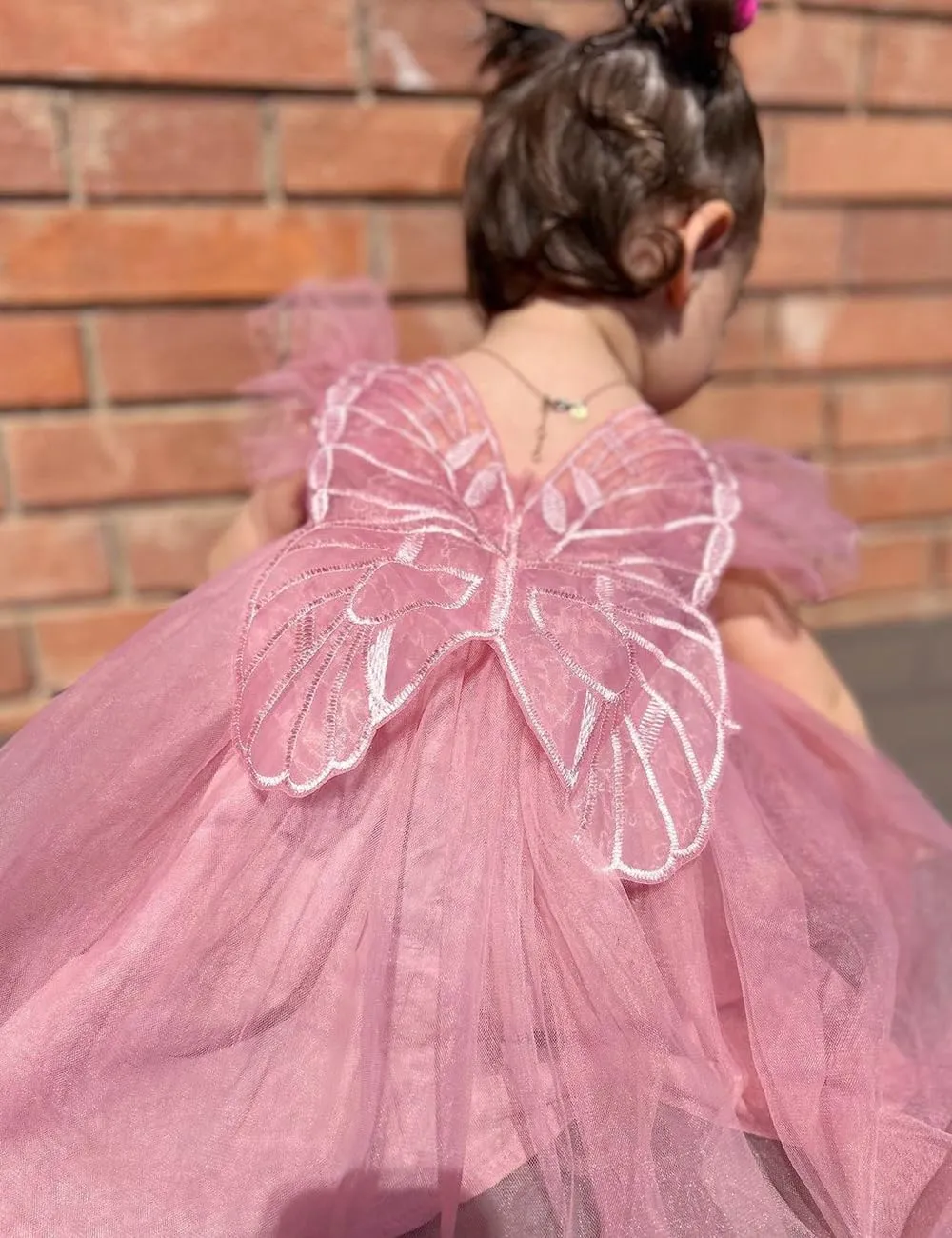 AGQT Baby Girls Tulle Tutu Dress Butterfly Print Back Sundress Size 6M-6T