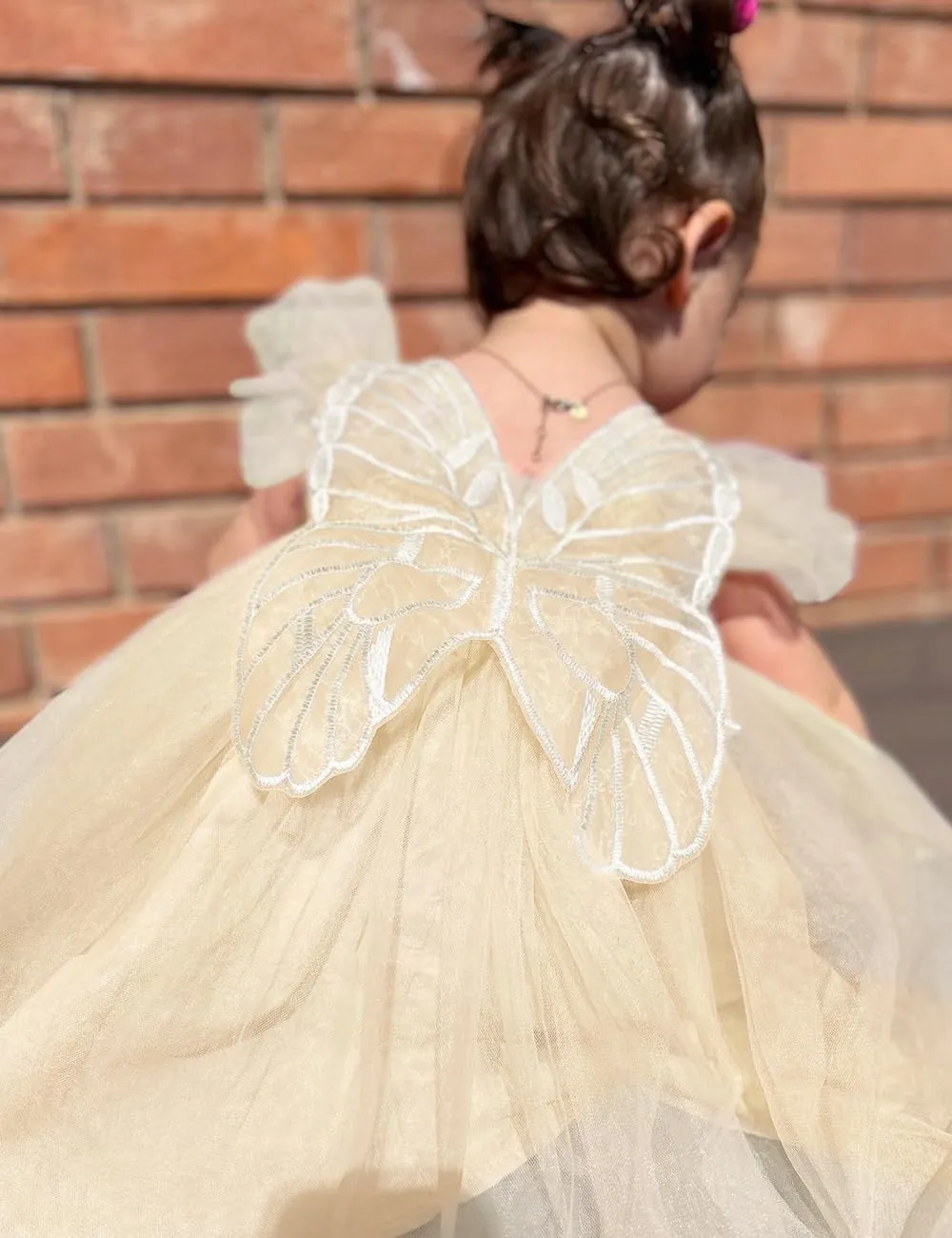 AGQT Baby Girls Tulle Tutu Dress Butterfly Print Back Sundress Size 6M-6T