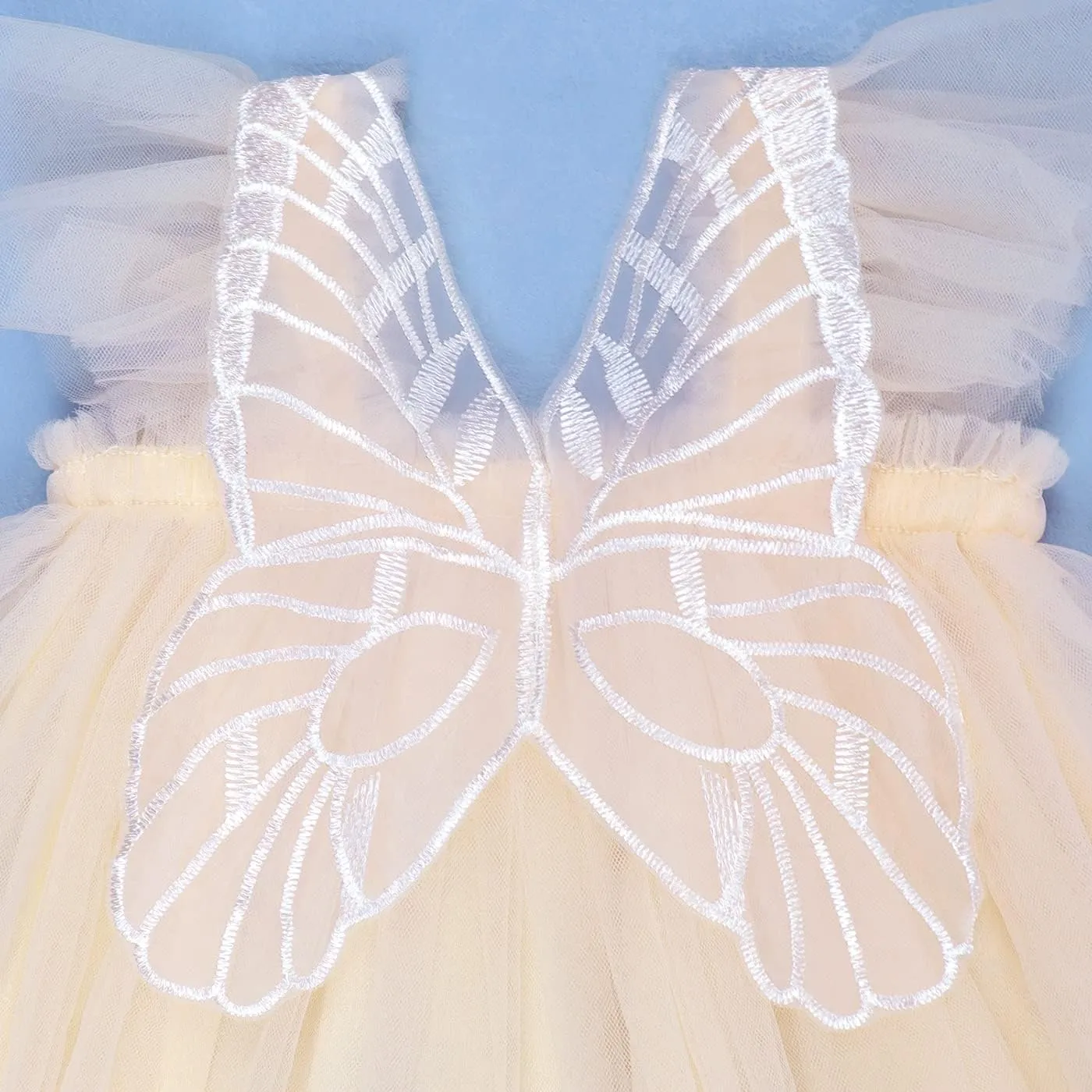 AGQT Baby Girls Tulle Tutu Dress Butterfly Print Back Sundress Size 6M-6T