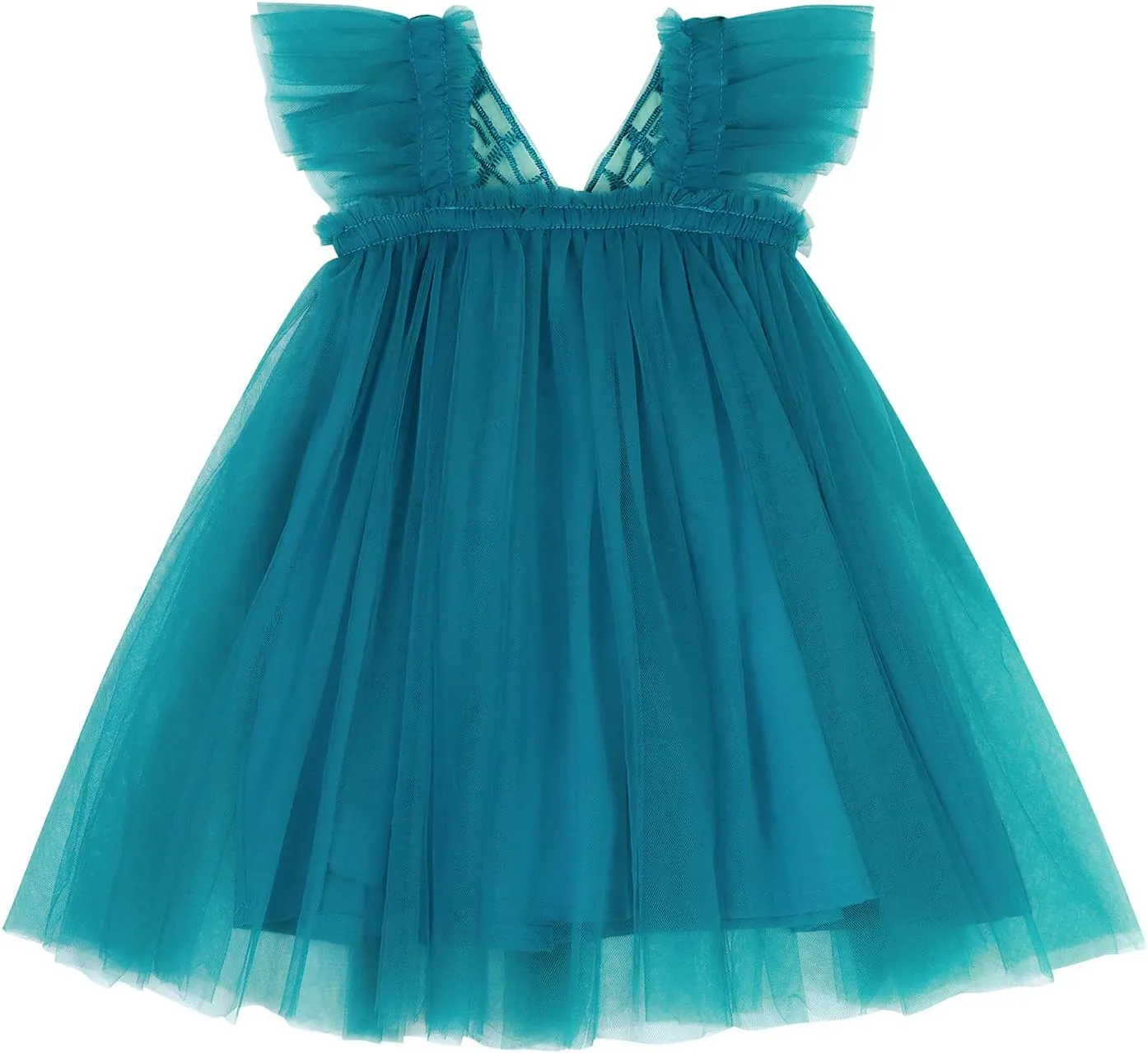 AGQT Baby Girls Tulle Tutu Dress Butterfly Print Back Sundress Size 6M-6T