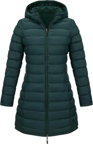 Bellivera Women Puffer Jacket Reversible Spring and Winter Fashion Warm Quilted Long Hooded Padded Bubble Coat