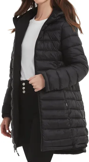 Bellivera Women Puffer Jacket Reversible Spring and Winter Fashion Warm Quilted Long Hooded Padded Bubble Coat
