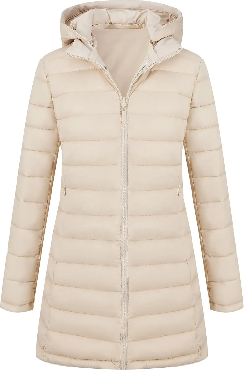 Bellivera Women Puffer Jacket Reversible Spring and Winter Fashion Warm Quilted Long Hooded Padded Bubble Coat
