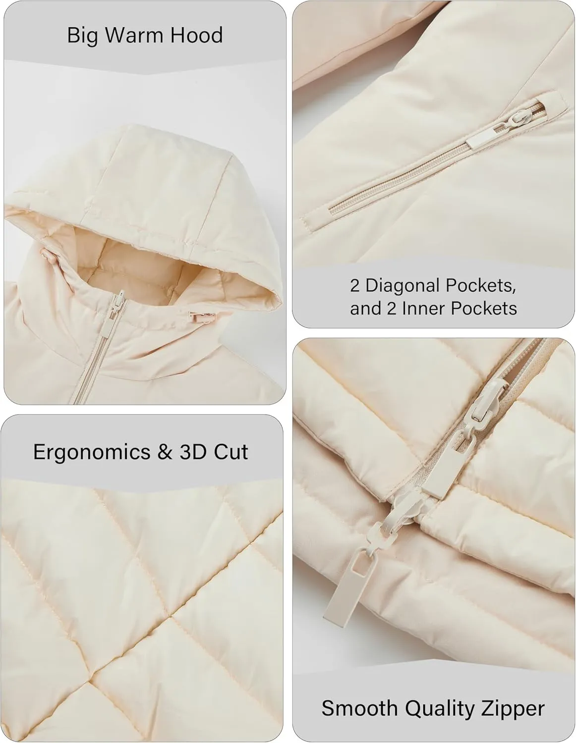 Bellivera Women Puffer Jacket Reversible Spring and Winter Fashion Warm Quilted Long Hooded Padded Bubble Coat