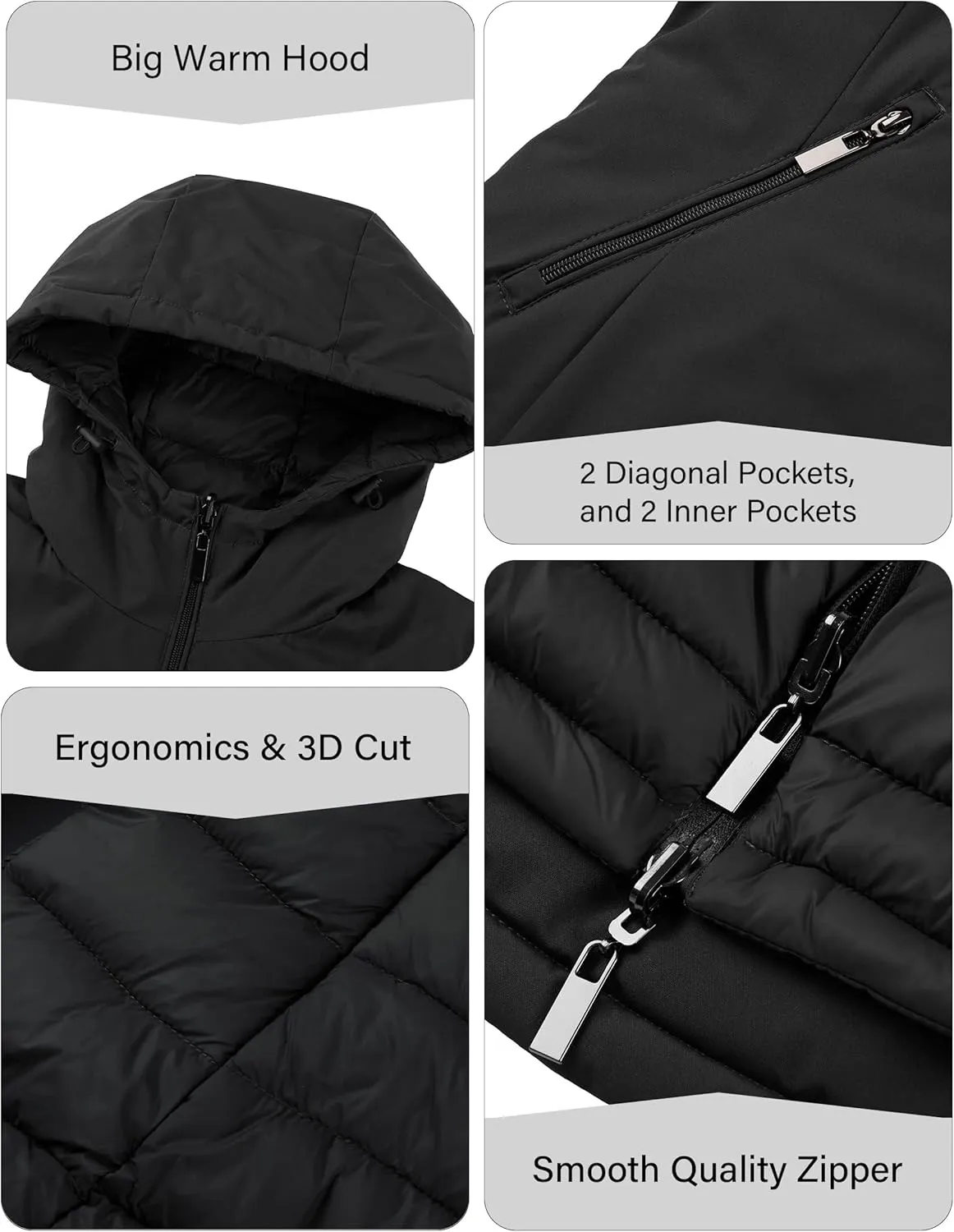 Bellivera Women Puffer Jacket Reversible Spring and Winter Fashion Warm Quilted Long Hooded Padded Bubble Coat