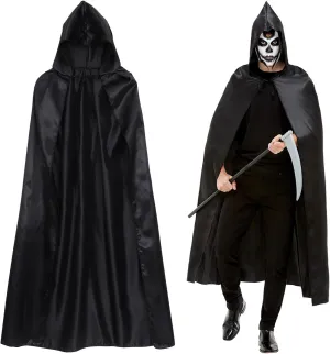 BESPORTBLE Black Cloak and Scythe Set, Cape Halloween Devil Cloak Ladies Halloween Vampire Cloak Man Costume Accessories, Cloak 140cm in Length