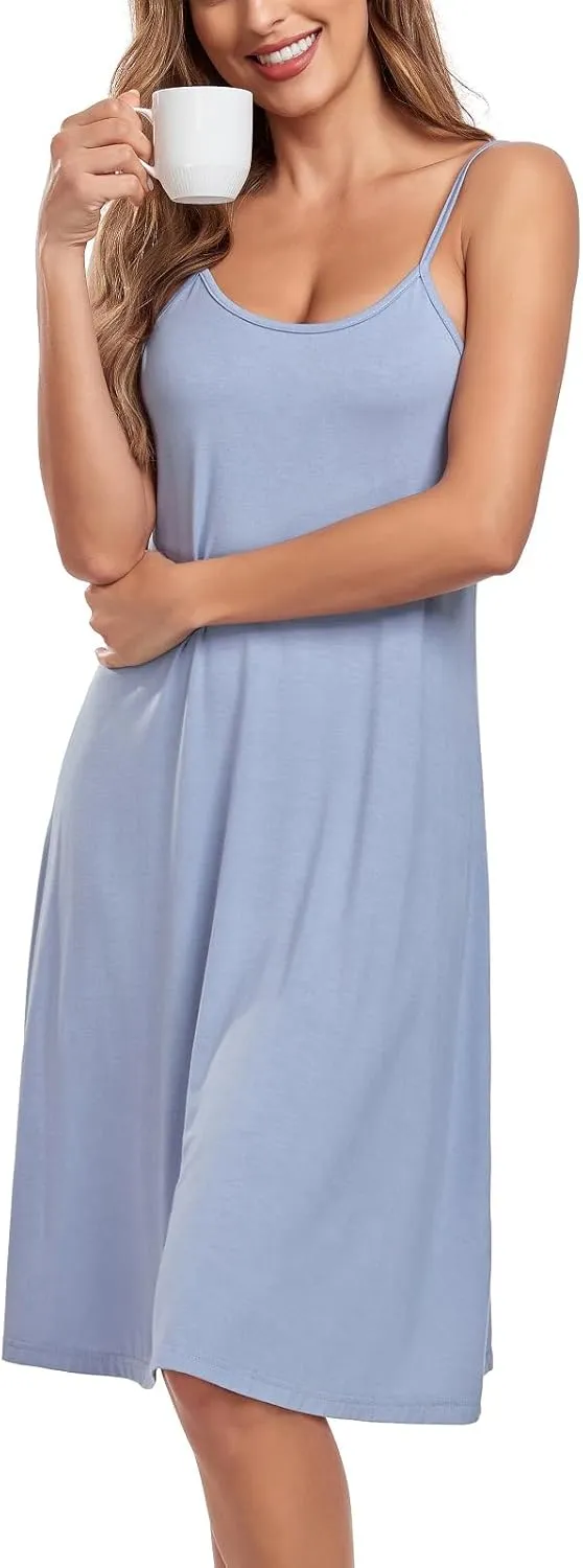 BestWendding Women's Full Slip Dresses Sexy Sleeveless Nightgowns Adjustable Spaghetti Straps Cami Under Dress