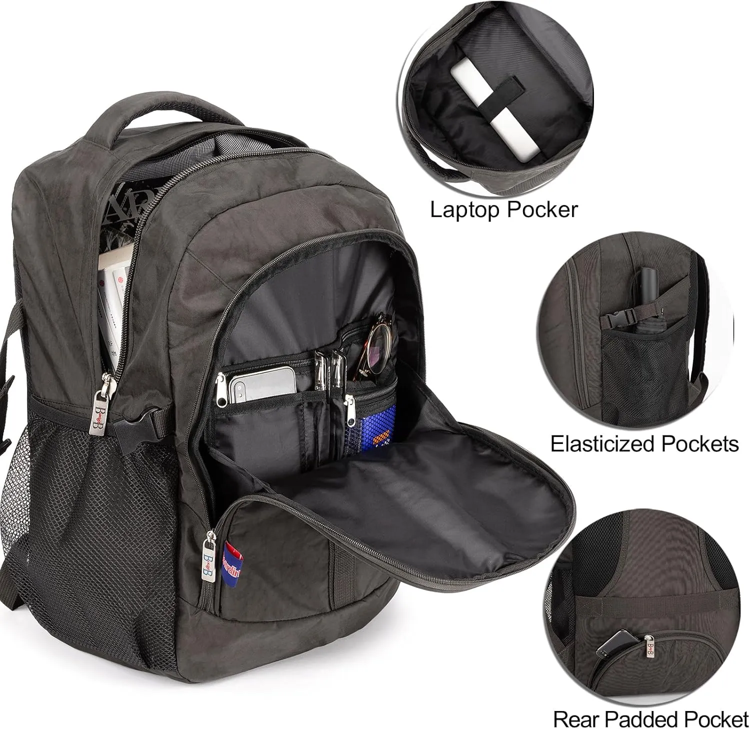 Boardingblue Under-Seat Backpack for Spirit, Frontier, American - Fits 18 x 13 x 8 Inches - Perfect Personal Item for Easy Air Travel - TSA Approved (Beige)