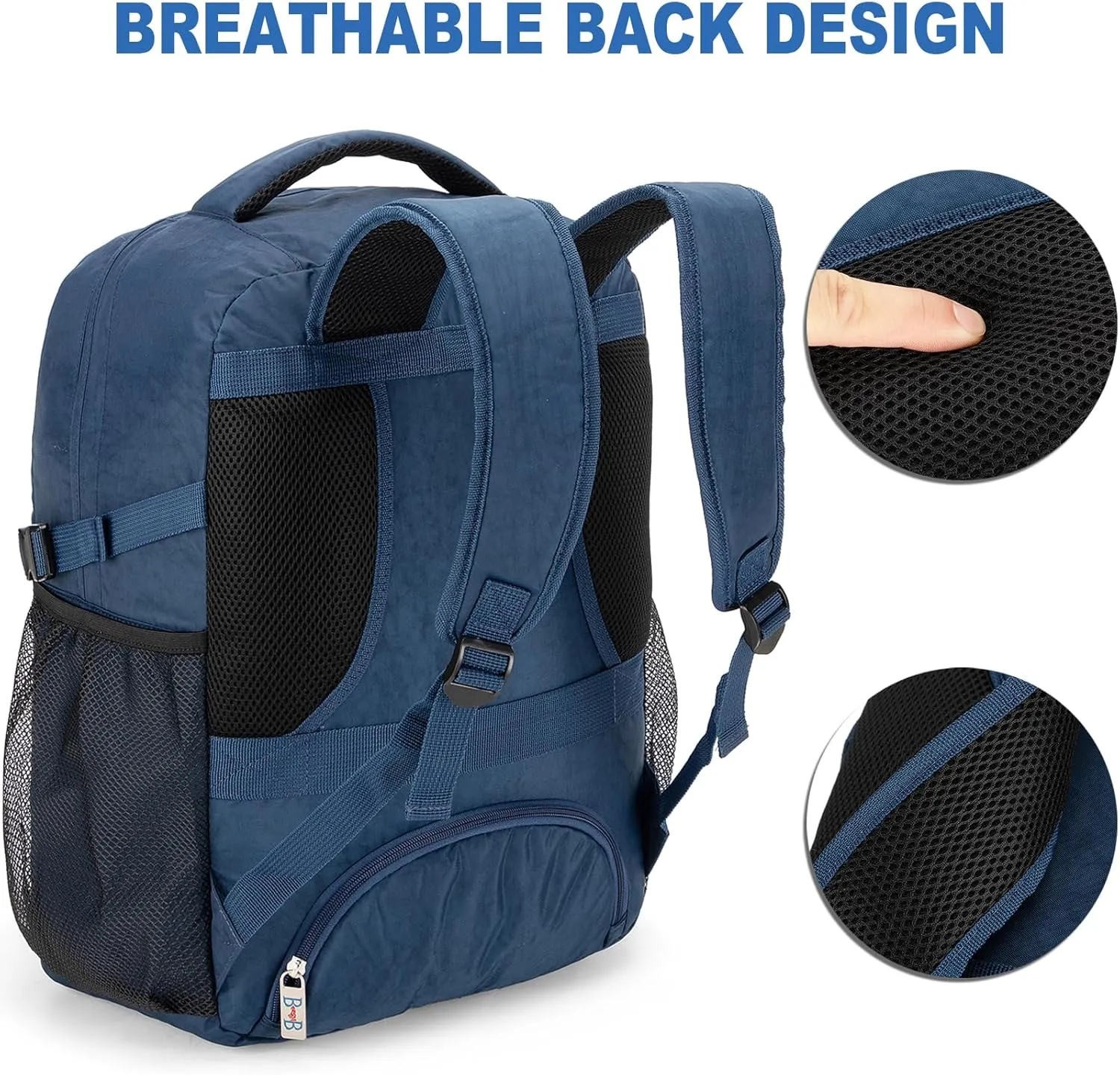 Boardingblue Under-Seat Backpack for Spirit, Frontier, American - Fits 18 x 13 x 8 Inches - Perfect Personal Item for Easy Air Travel - TSA Approved (Navy)