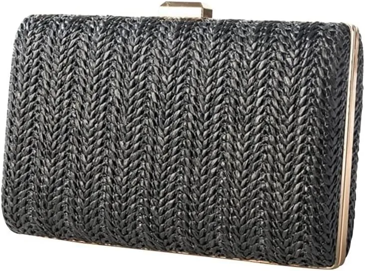 Bridal Wedding Purse Ladies Handbag Elegant Shoulder Crossbody Straw Evening for Women Handwoven Clutch