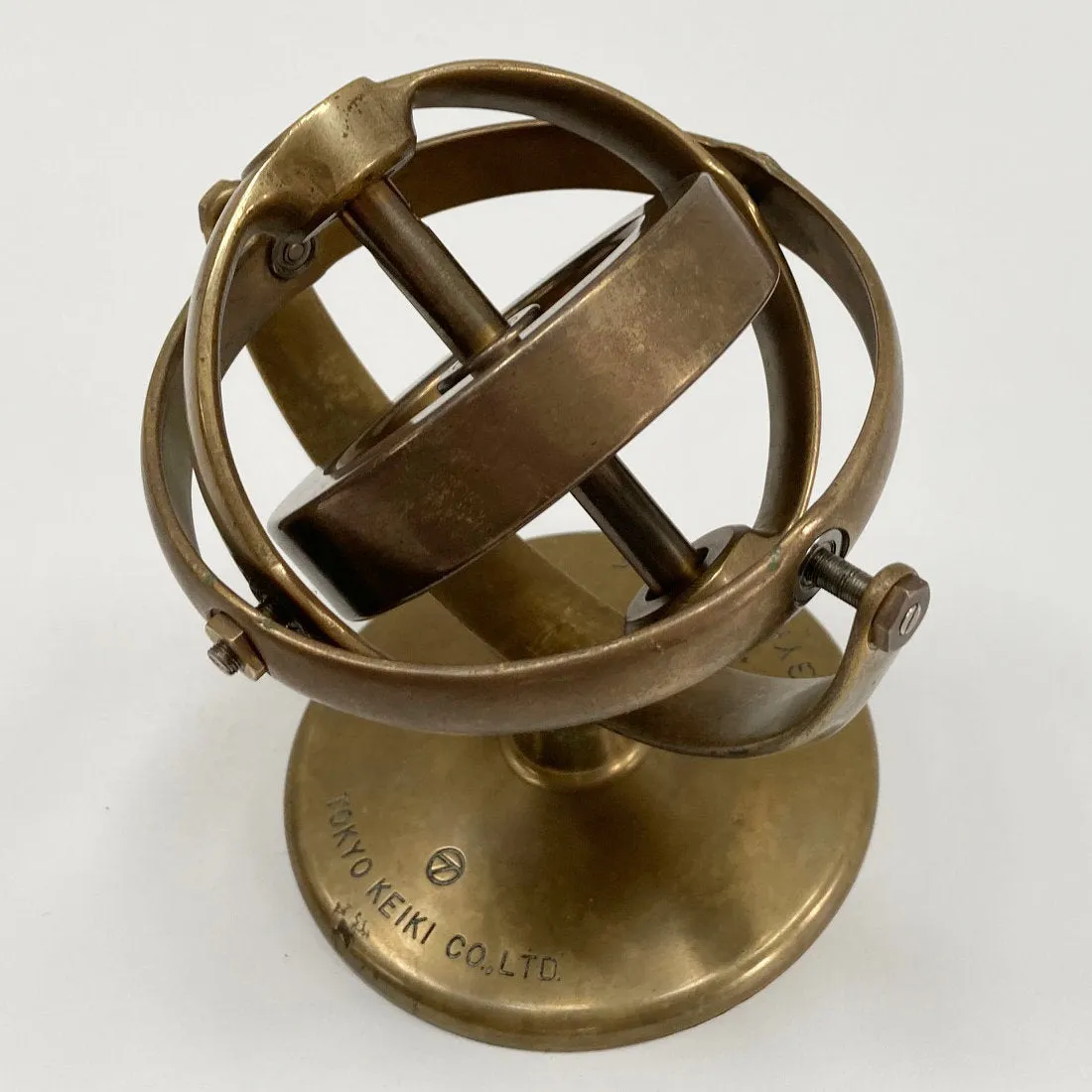 Cased Japanese Demonstration Gyroscope on Stand by Tokyo Keiki Co Ltd
