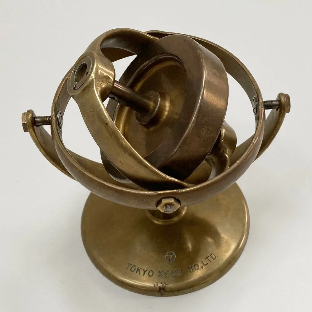 Cased Japanese Demonstration Gyroscope on Stand by Tokyo Keiki Co Ltd