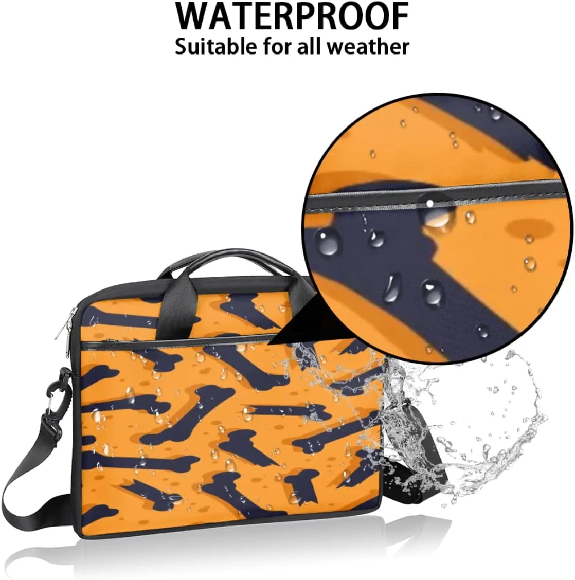Colorful Music Theme Laptop Shoulder Messenger Bag Waterproof Laptop Briefcase with Handle and Padded Strap Case Sleeve