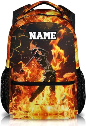 Custom Boys Backpack for School, Personalized Golf Backpacks for Kids Sports Lovers, 17 Inches Cool Large Capacity Bookbag for Primary Preschool, Custom Name Supplies for Students