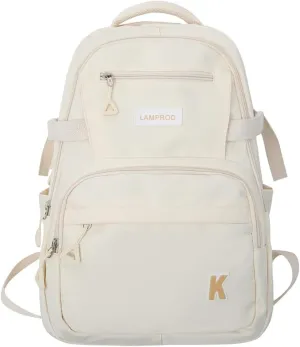 Cute Backpack Aesthetic Backpack for Girls School Casual Daypack Middle Student Travel College Backpack for Kids Large Capacity Travel(White)