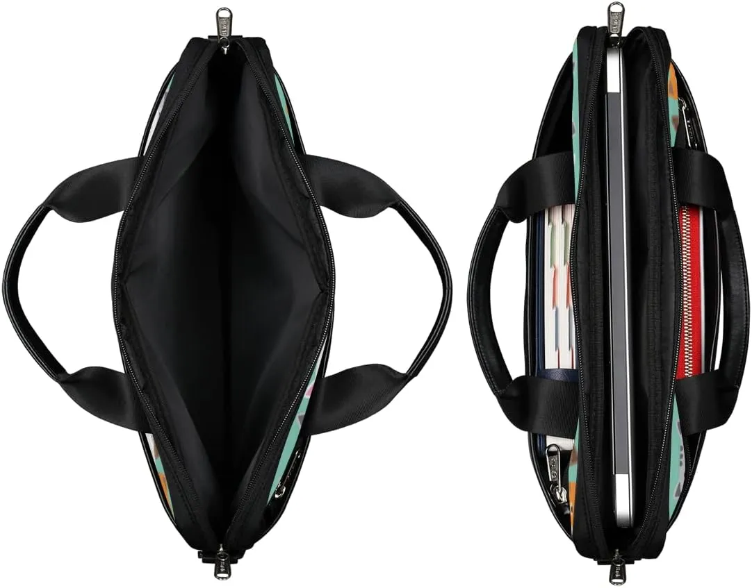 Cute Cat Face Laptop Shoulder Messenger Bag Waterproof Laptop Briefcase with Handle and Padded Strap Case Sleeve