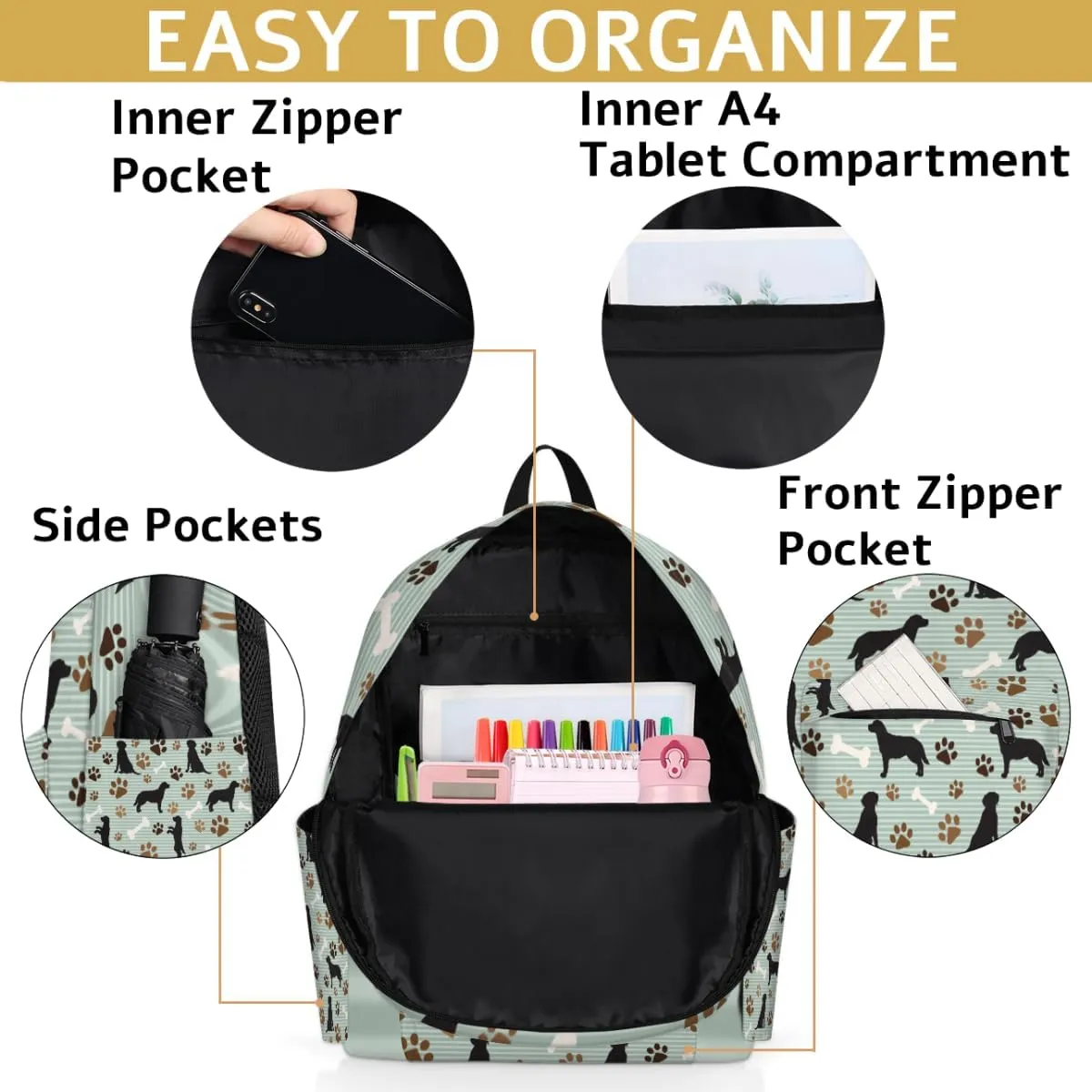 Cute Dog Puppy Kids Backpack for Boys Girls Paw Print Preschool Toddler Backpack Kindergarten Nursery Bookbag Travel Children Lightweight School Bag