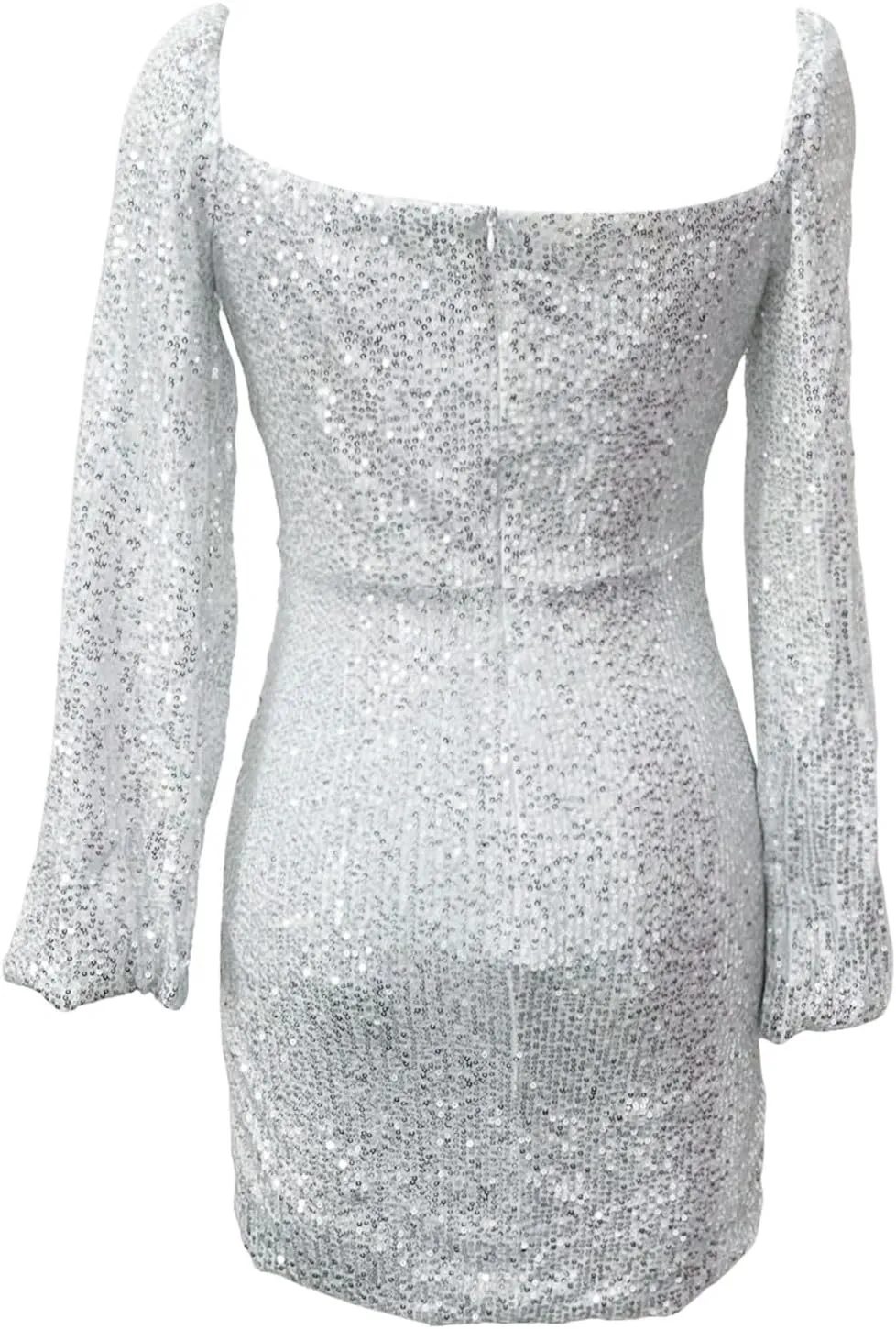 Dresses for Women Sparkly Sequin Mini Dress V-Neck Long Sleeve Glitter Clubwear Party Outfits Cocktail Gown Dress