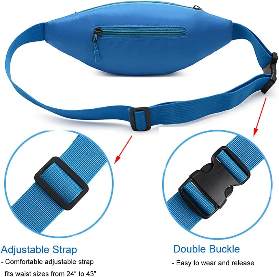 Fanny Packs for Women Men Waterproof Waist Bag Pack Hip Bag with Adjustable Belt for Running, Hiking and Travel (GREEN)
