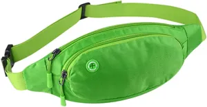 Fanny Packs for Women Men Waterproof Waist Bag Pack Hip Bag with Adjustable Belt for Running, Hiking and Travel (GREEN)