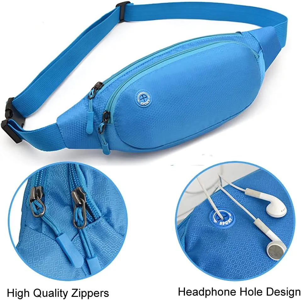 Fanny Packs for Women Men Waterproof Waist Bag Pack Hip Bag with Adjustable Belt for Running, Hiking and Travel (GREEN)