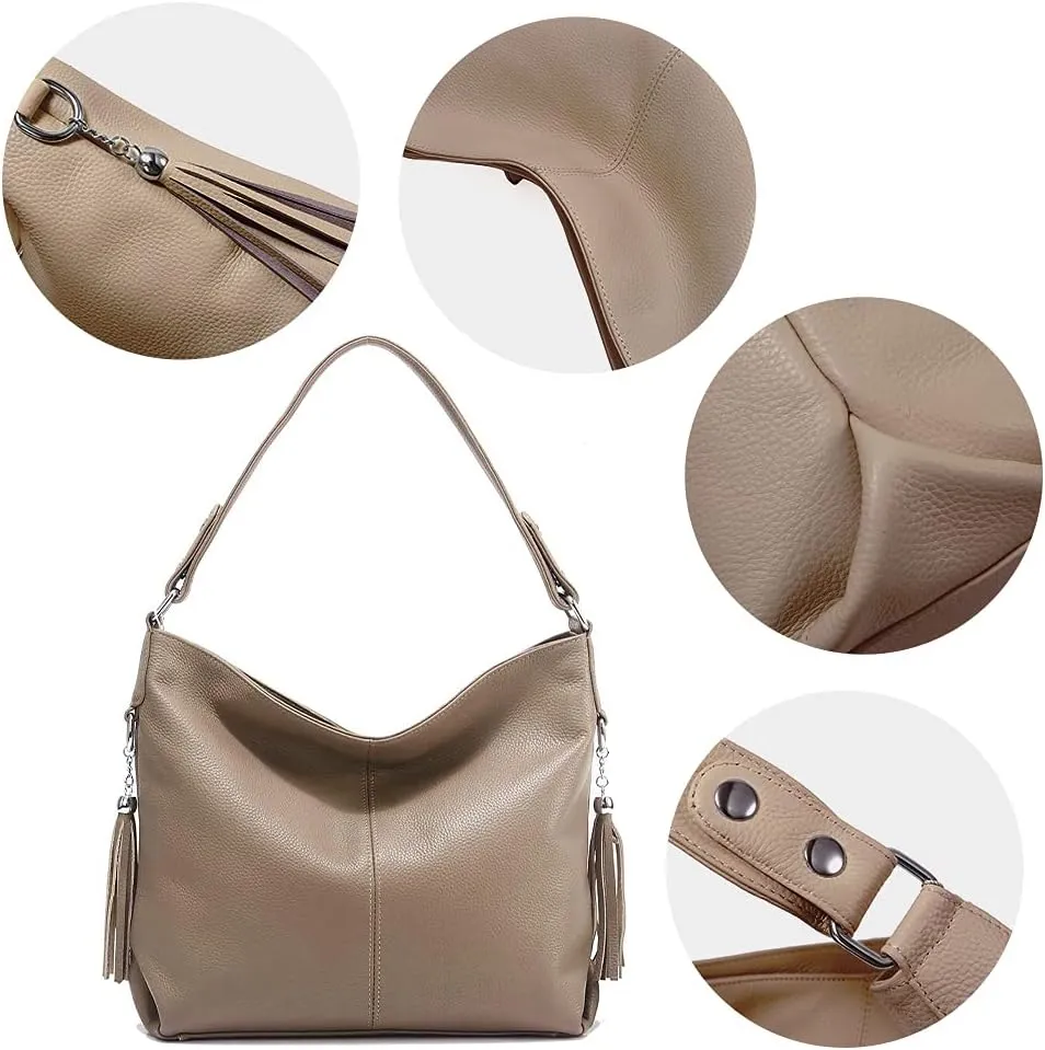 Fashion Soft Real Genuine Leather Tassel Women's Handbag Ladies Shoulder Tote Messenger Hobo Bag Satchel