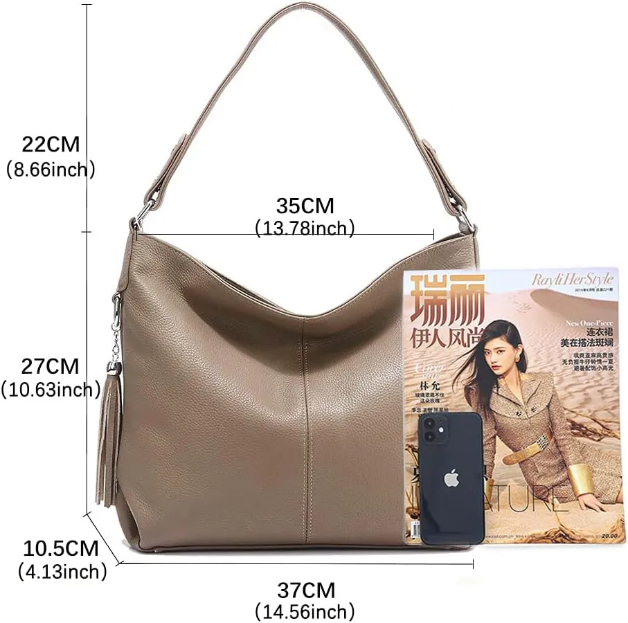Fashion Soft Real Genuine Leather Tassel Women's Handbag Ladies Shoulder Tote Messenger Hobo Bag Satchel