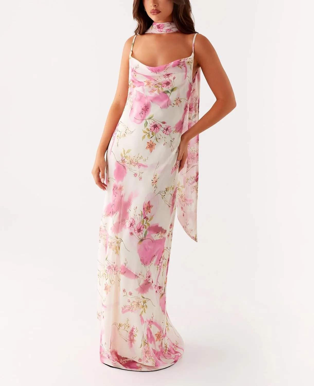 Floral Spaghetti Strap Maxi Dress Mesh Bodycon Sexy Backless Open Back Tie Up Slip Party Long Dresses Summer Sundress