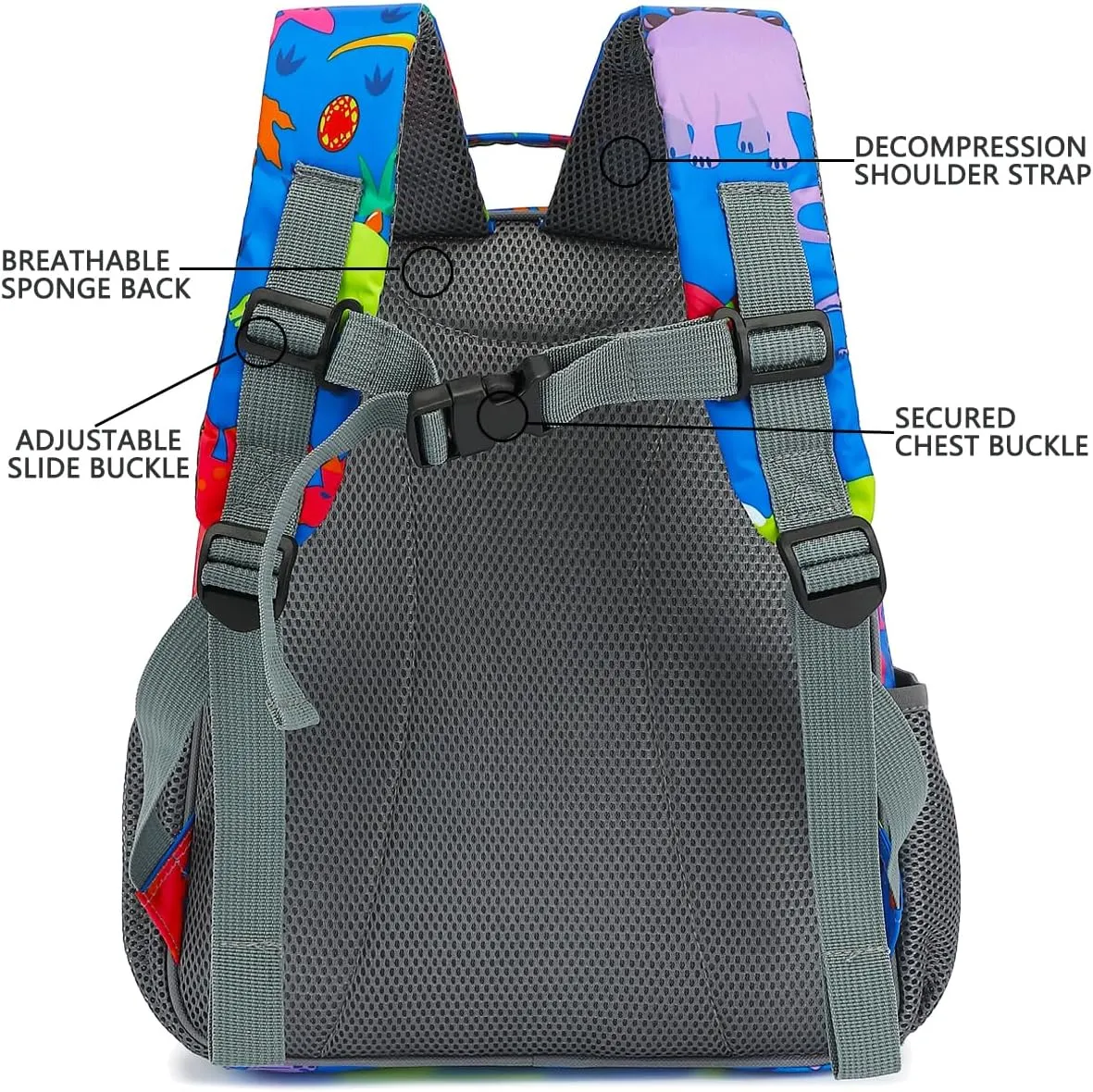 FlowFly Kids Backpack for Toddler Boys Girls, Simple Lightweight Bookbag for Daycare Kindergarten Elementary School Travel, Small Modern Bag (Medium 15''), Clear
