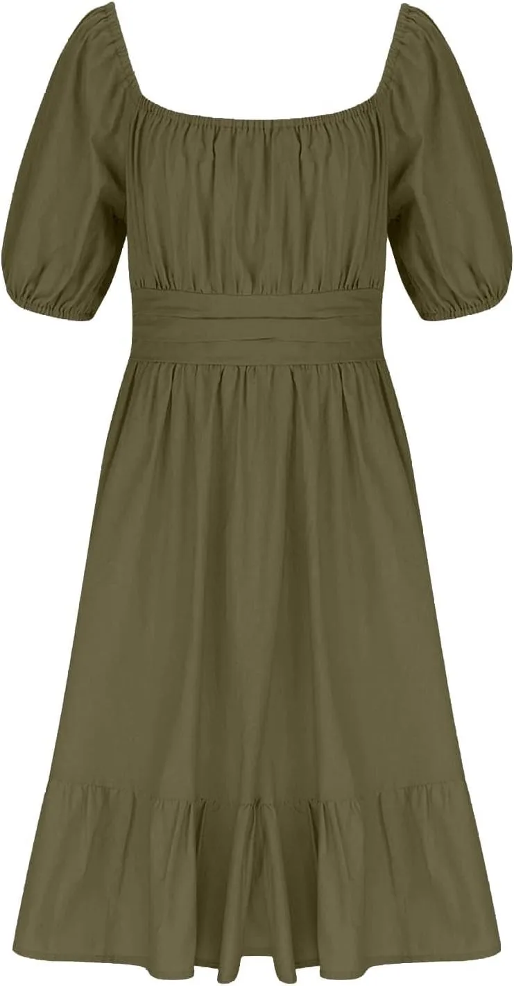 Girls Summer Dress Lantern Sleeve Bow Tie Backless Dresses Ruffle A Line Casual Dresses Tween Pleated Mini Dress