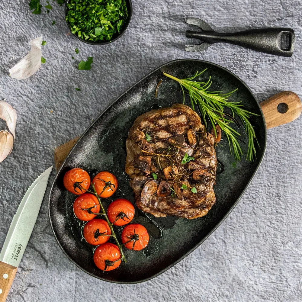 GRYLT Cast Iron Sizzle Pan Black
