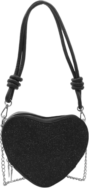 Heart Shape Hobo Purse for Girls Women Rhinestone Leather Crossbody Bag Shoulder Bag Fashion Heart Shape Tote Bag