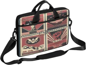 Ikat Texture Laptop Shoulder Messenger Bag Waterproof Laptop Briefcase Handle Padded Strap