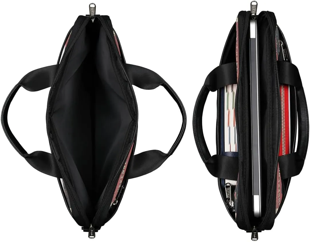 Ikat Texture Laptop Shoulder Messenger Bag Waterproof Laptop Briefcase Handle Padded Strap