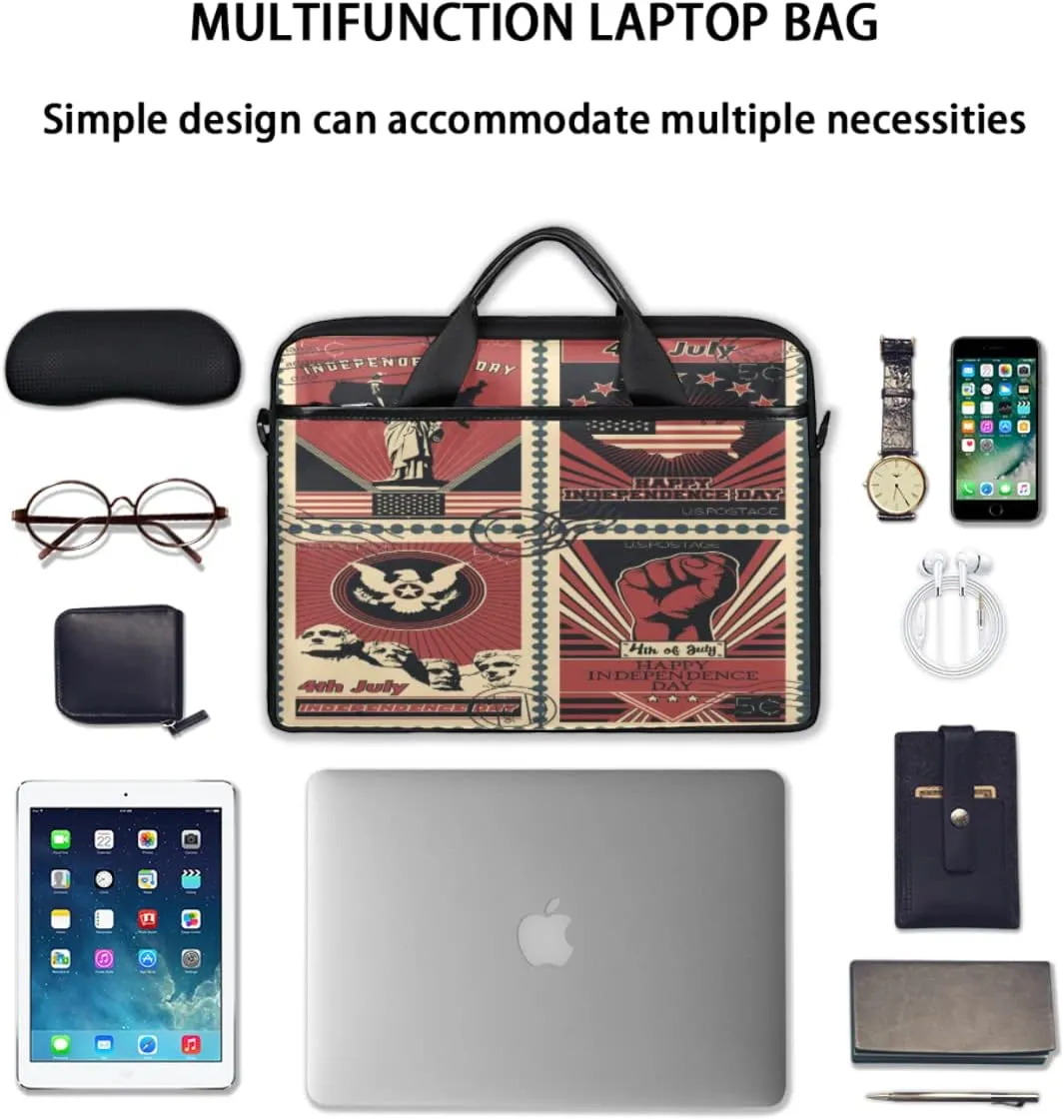 Ikat Texture Laptop Shoulder Messenger Bag Waterproof Laptop Briefcase Handle Padded Strap
