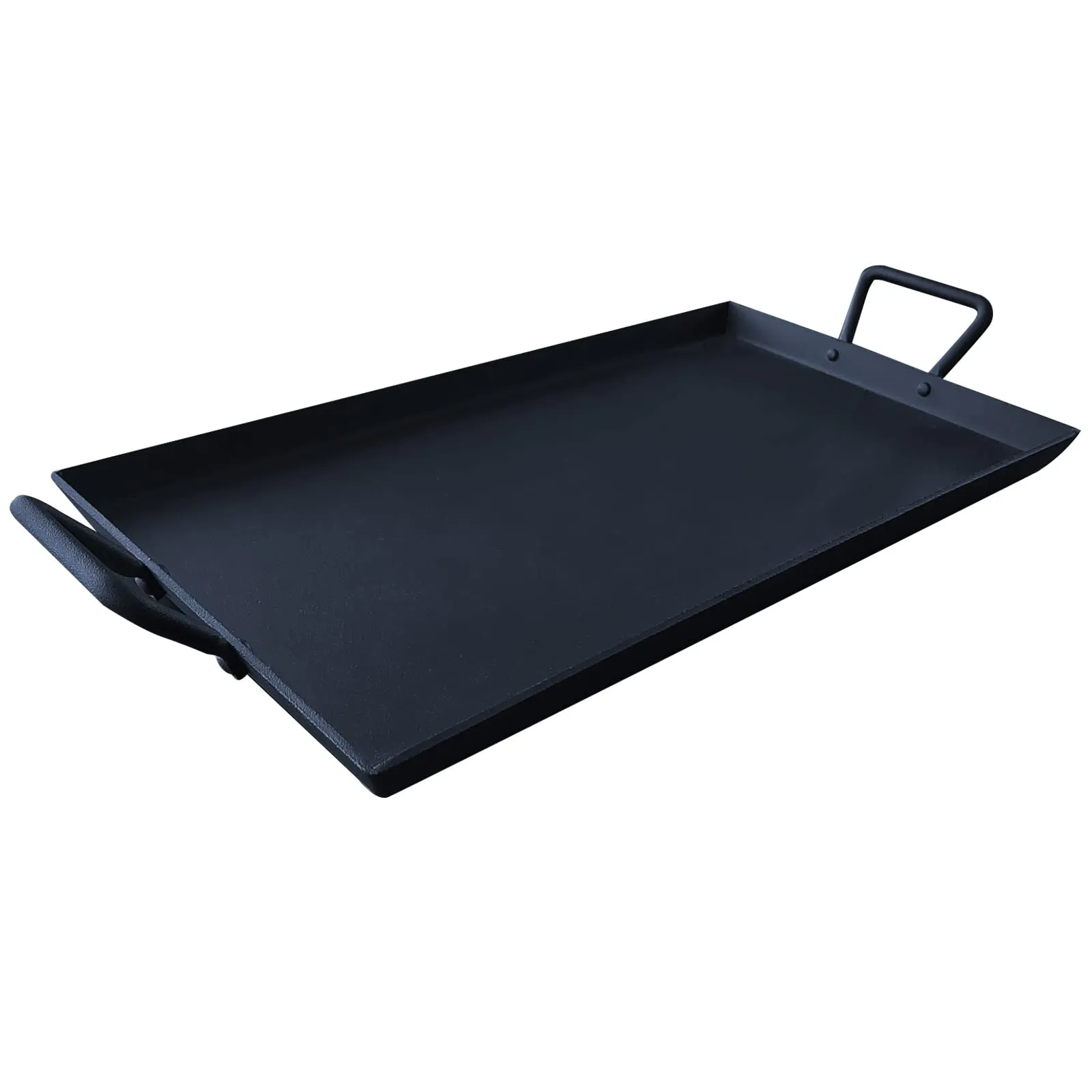 Keleday Pre-Seasoned Cast Iron Griddle Pan with Handles – Non-Stick Grill for Stove Tops and Gas Grills, Ideal for Indoor and Outdoor Cooking, Camping, 17.68 x 10 Inches