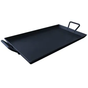 Keleday Pre-Seasoned Cast Iron Griddle Pan with Handles – Non-Stick Grill for Stove Tops and Gas Grills, Ideal for Indoor and Outdoor Cooking, Camping, 17.68 x 10 Inches