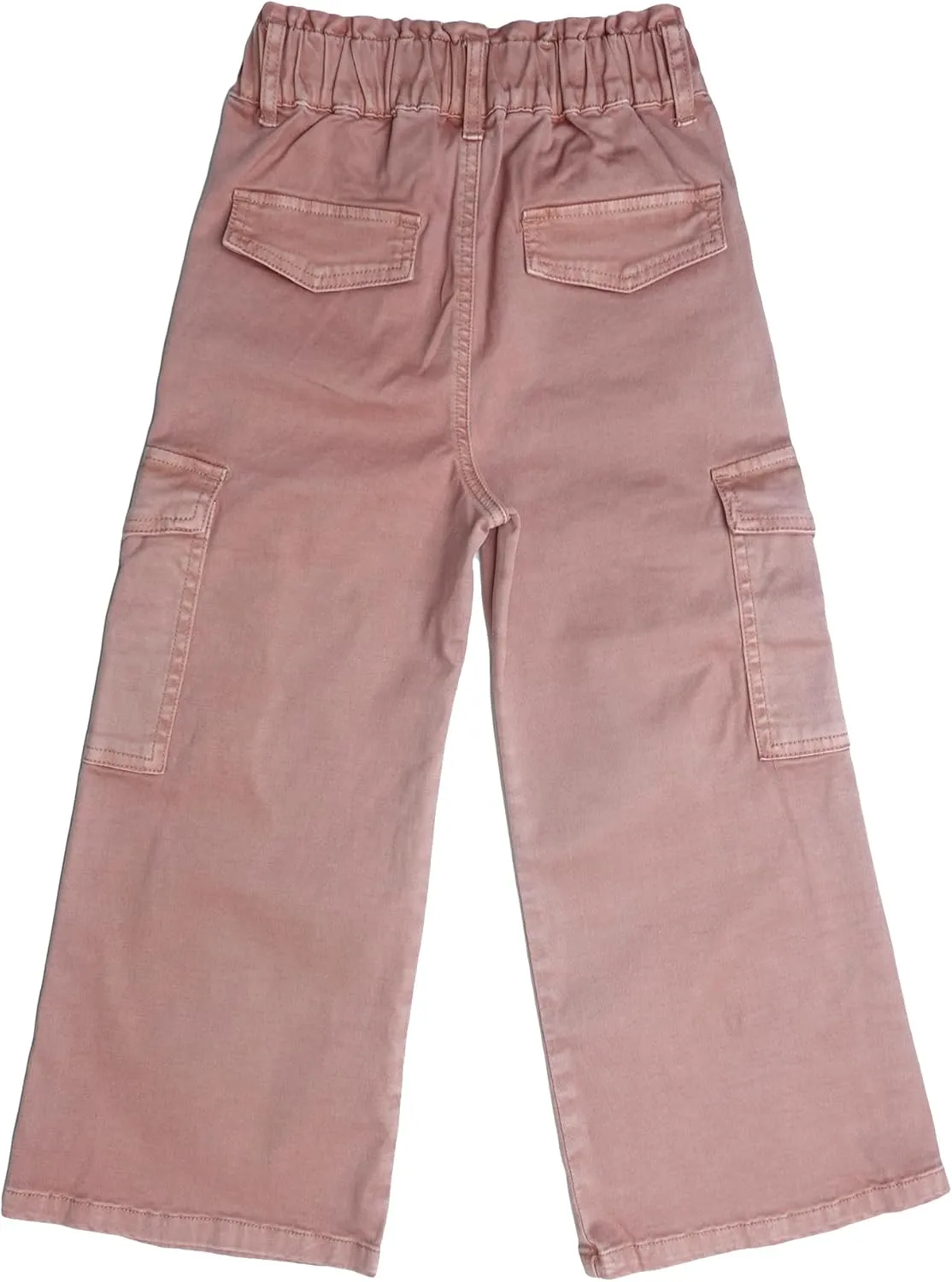 KIDSCOOL SPACE Toddler & Big Child Wide-Leg Cargo Jeans, 18M-14T Ribbed Waist Denim Pants