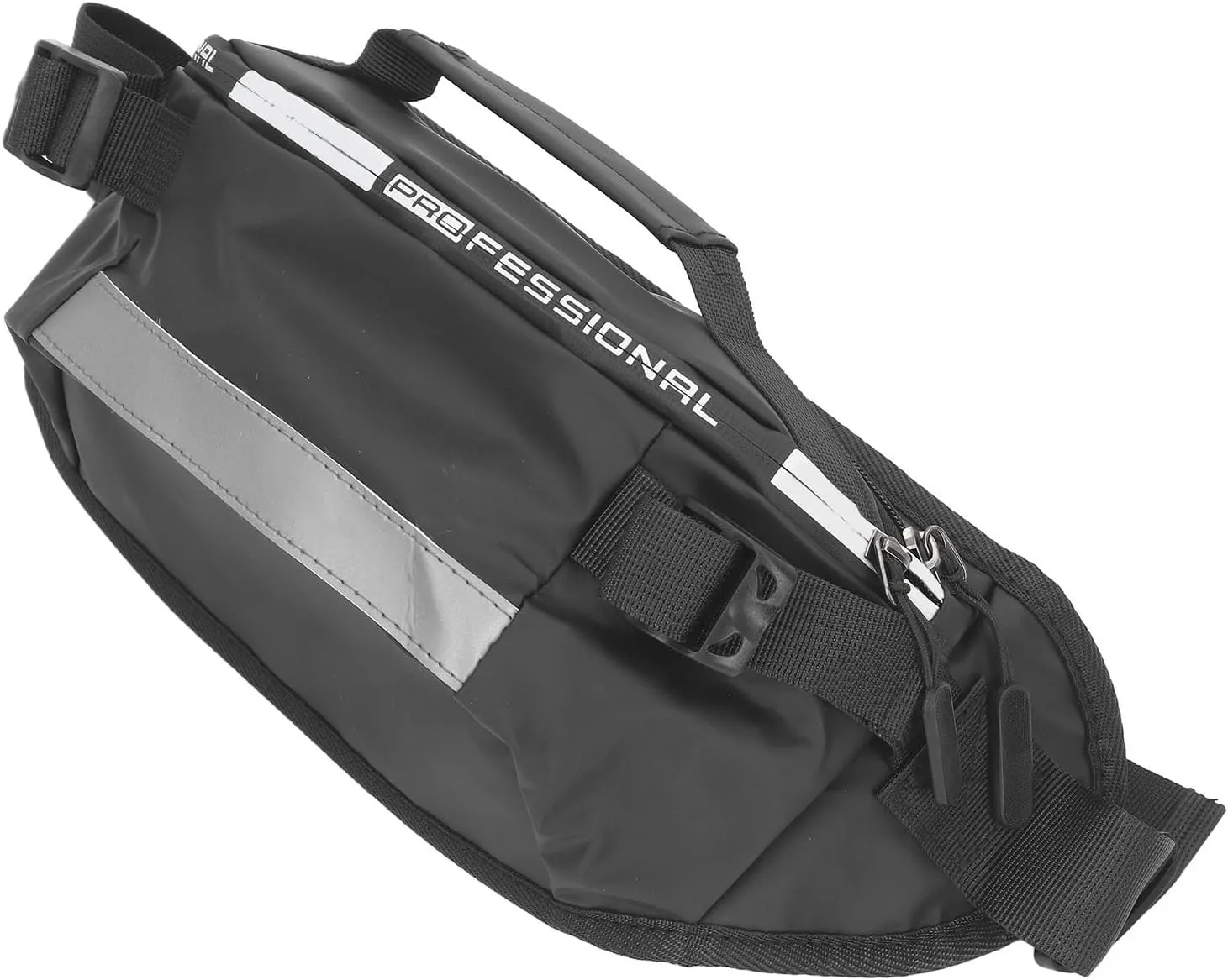 Large Waist Bag with Reflective Strip, Nylon Adjustable Reflective Strap Waist Pack for Running, Travelling, Hiking