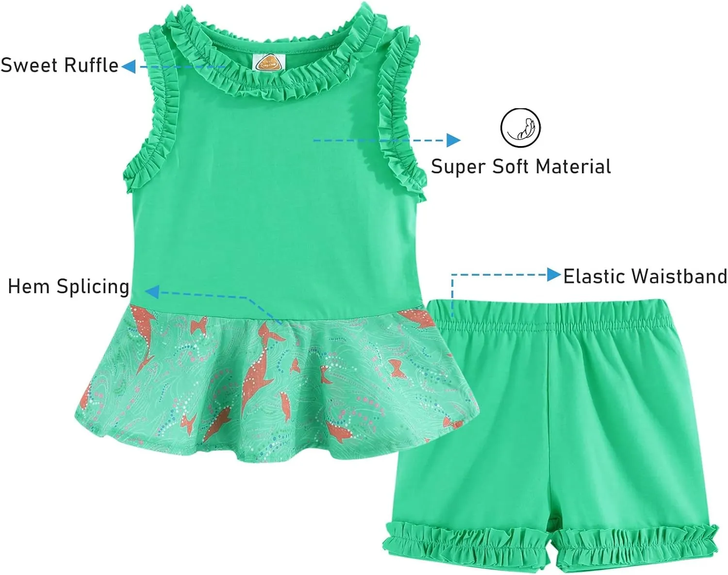 LittleSpring Girls Summer Outfits for Girl Floral Tank Tops and Shorts Casaul Set