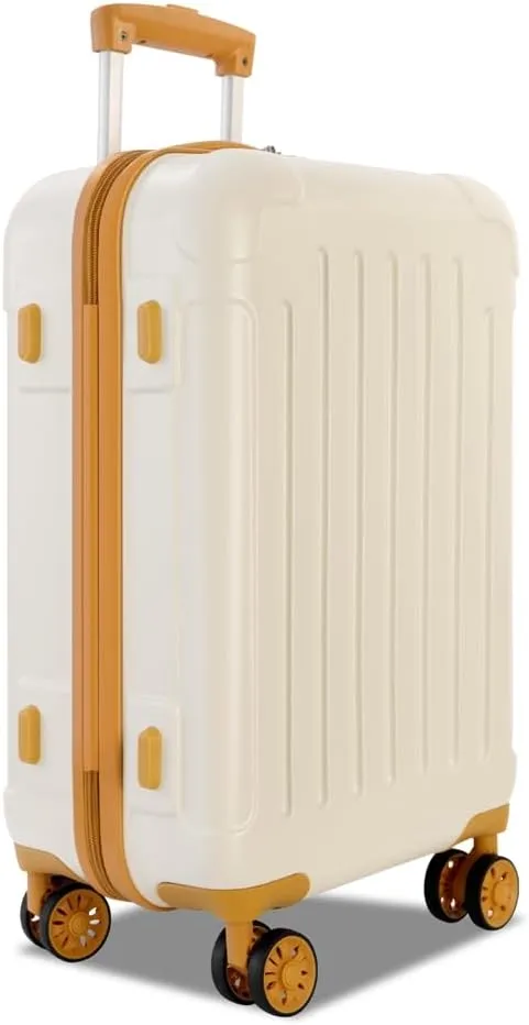 Luggage 3 Piece Sets with Spinner Wheels ABS PC Lightweight(20/24/28), White