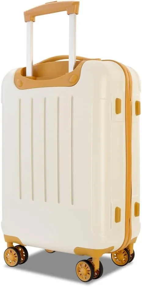 Luggage 3 Piece Sets with Spinner Wheels ABS PC Lightweight(20/24/28), White