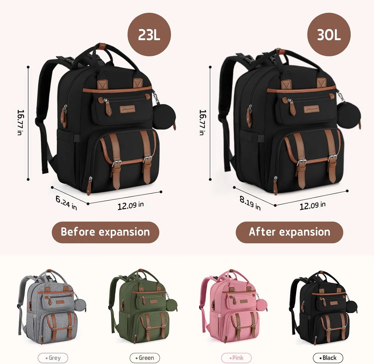 Maelstrom Diaper Backpack, 30L Black
