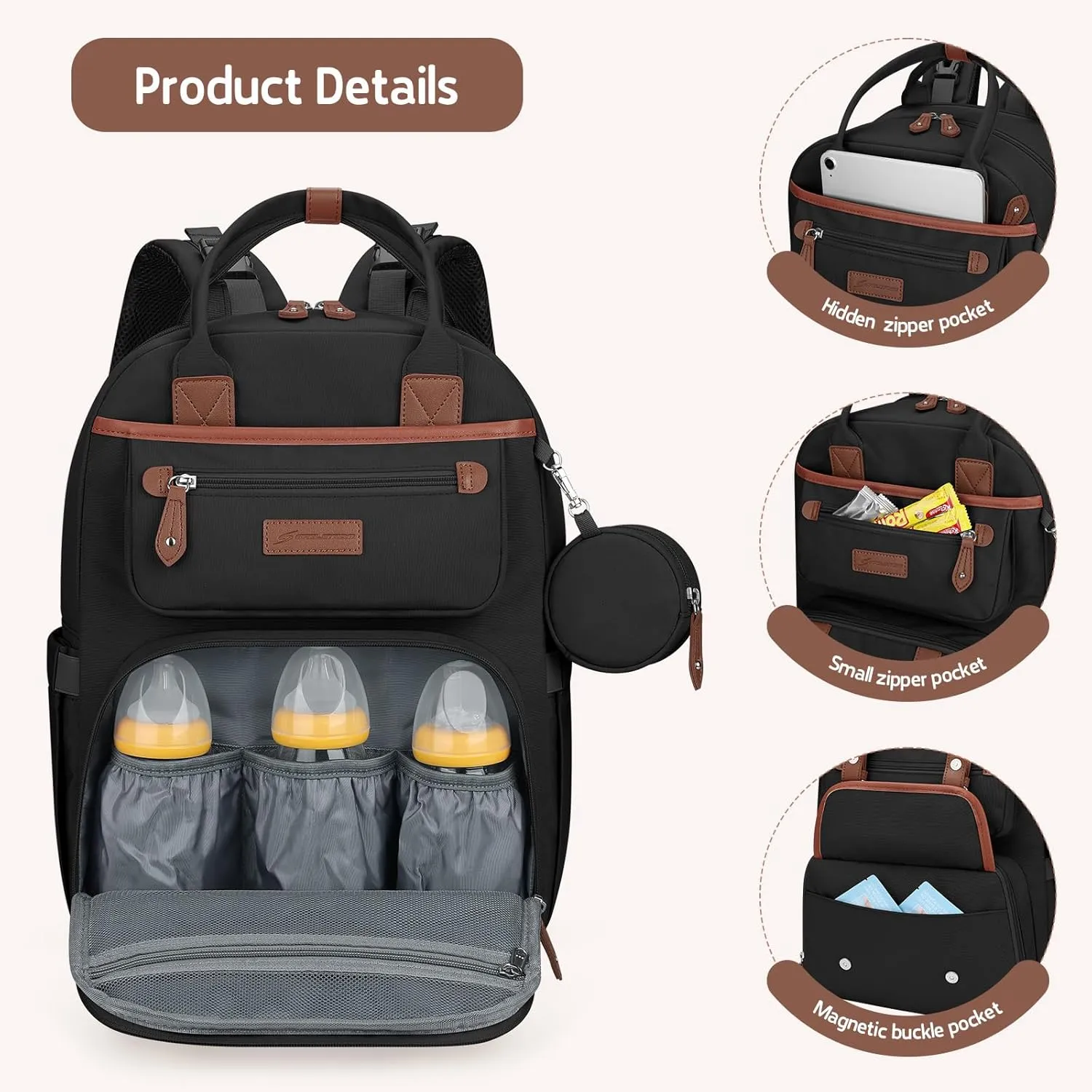 Maelstrom Diaper Backpack, 30L Black