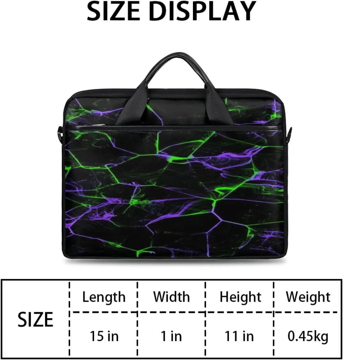 Marble Texture Printed Laptop Shoulder Messenger Bag Waterproof Laptop Briefcase with Handle and Padded Strap Case Sleeve