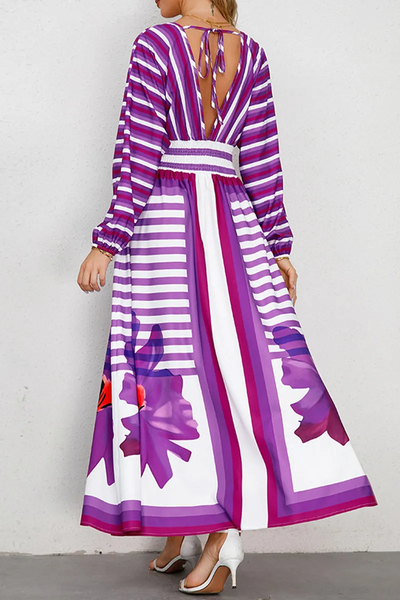 Marisa - Striped Floral Dress