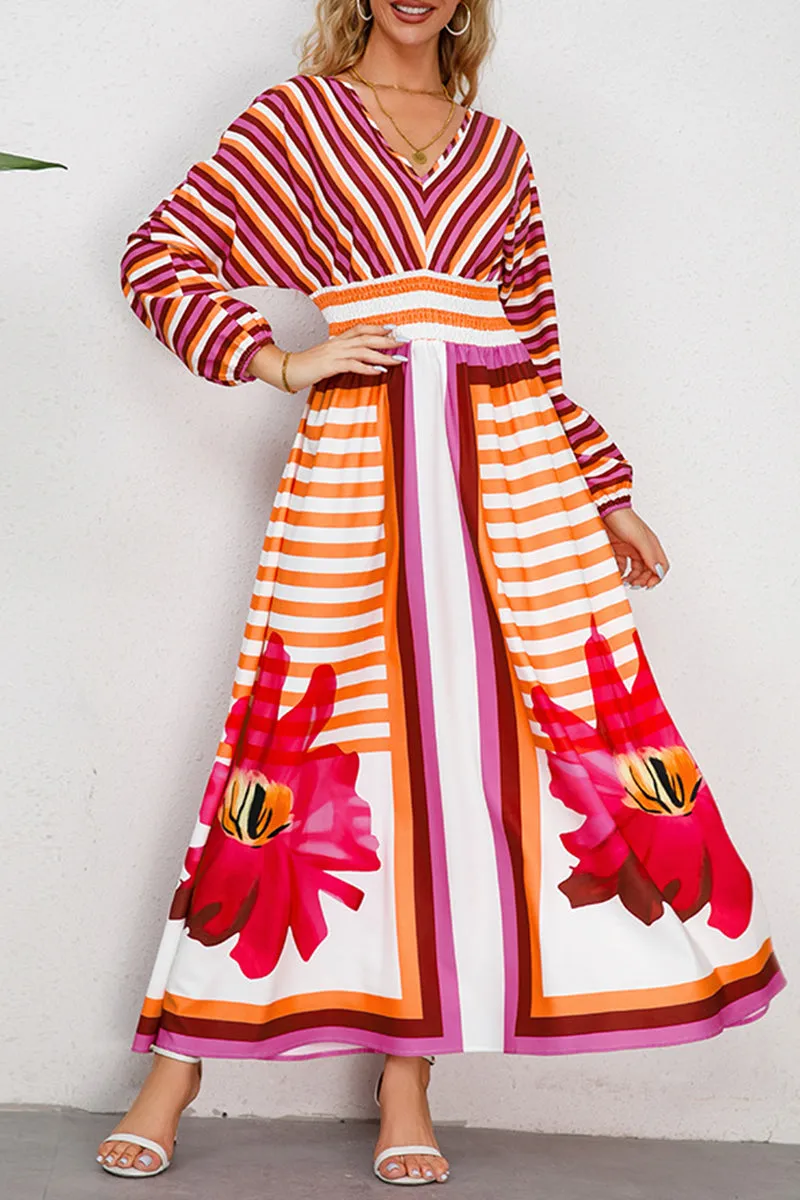 Marisa - Striped Floral Dress