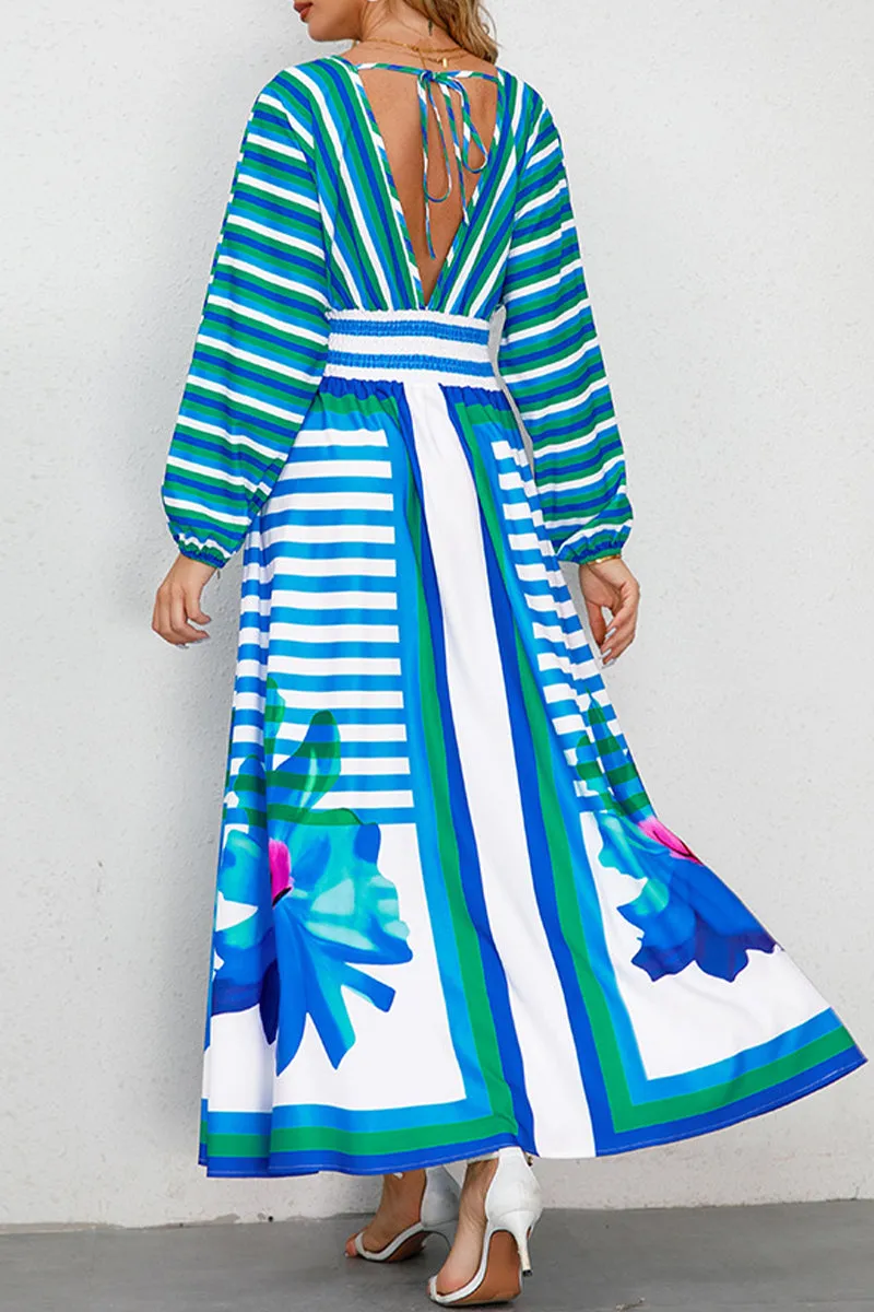 Marisa - Striped Floral Dress